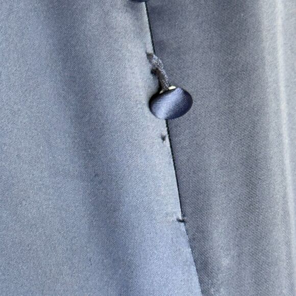 David's Bridal Galina Signature Womens Gown 14 Blue Satin Mermaid Off Shoulder - Picture 10 of 14